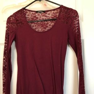 Red lace long sleeve
